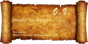 Osváth Vitus névjegykártya